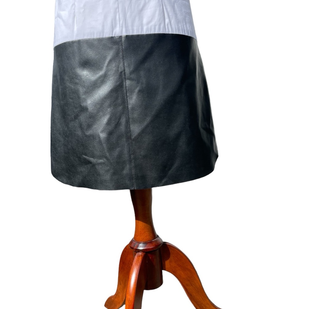 Bailey 44 Shirt Dress Black White sleeveless button up with faux leather Small - Picture 5 of 16